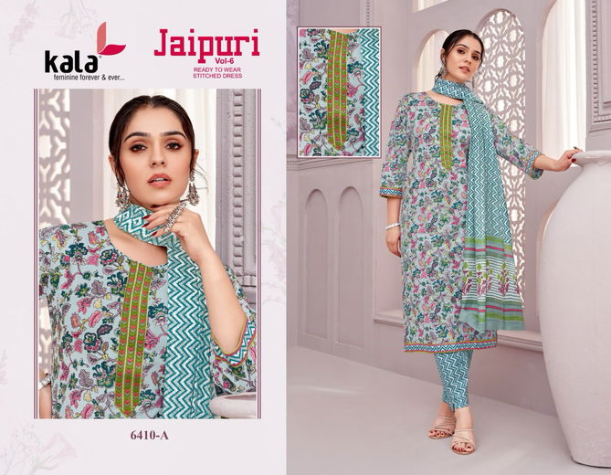 Jaipuri Vol 6 By Kala Cotton Printed Kurti With Bottom Dupatta Exporters In India